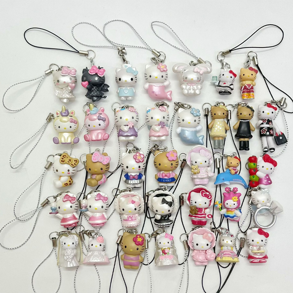 Wedding Vendor - พวงกุญแจจี้โทรศัพท์ Hello Kitty 3D น่ารัก ลายเสือดาว