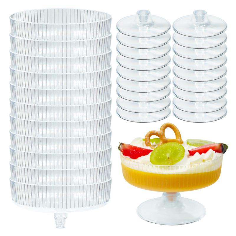Champagne Tower Set - ● 10 ชิ้นแก้วมาร์ตินี่พลาสติกแบบใช้แล้วทิ้งแก้วแชมเปญใสที่ถอดออกได้แชมเปญทาวเวอร์ถ้วยขนมสำหรับงานแต่งงาน
