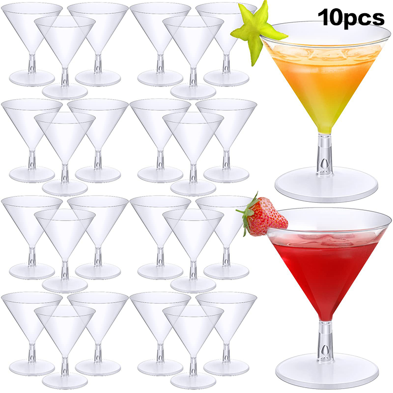 Champagne Tower Set - ● 10 ชิ้นแฟชั่นไวน์ปาร์ตี้แชมเปญค็อกเทลพลาสติกแชมเปญแก้วเบียร์แบบใช้แล้วทิ้งถ้วยอุปกรณ์บนโต๊ะอาหารสำหรับงานปาร์ตี้