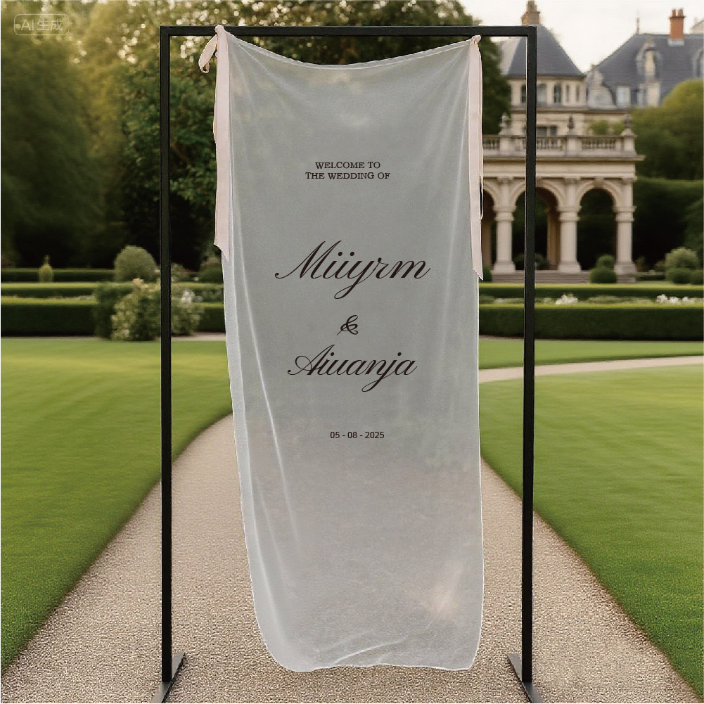 Champagne Tower Set - ป้ายแต่งงานโปร่งใสสไตล์โรแมนติก, ของชำร่วยผ้าไหมสีขาว, ป้ายต้อนรับแขกในงานแต่งงาน, แบนเนอร์แต่งงานโปร่งแสงสำหรับใช้ภายนอกอาคารสไตล์โมเดิร์น, ของตกแต่งงานแต่งงานแบบสั่งทำพิเศษ, ป้ายสำหรับงานเลี้ยงฉลองหมั้น