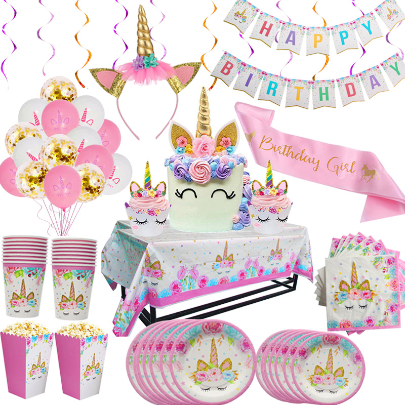 Confetti Balloon Set - ถ้วยผ้าเช็ดปากยูนิคอร์นสำหรับปาร์ตี้ลูกโป่งวันเกิดสำหรับเด็กตกแต่งงานเลี้ยงอุปกรณ์อาบน้ำสำหรับเด็กหญิงวันเกิด
