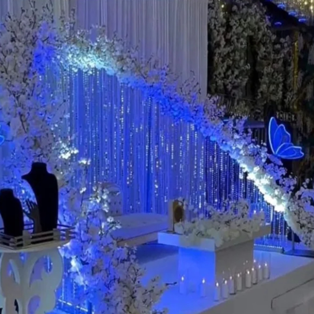 Wedding Balloon Arch - ซุ้มดอกไม้ประดิษฐ์พร้อมลูกปัดอะคริลิก สำหรับตกแต่งเวทีงานแต่งงาน ทางเดินต้อนรับ ฉากหลังประตู และชั้นวางลูกโป่งวันเกิด