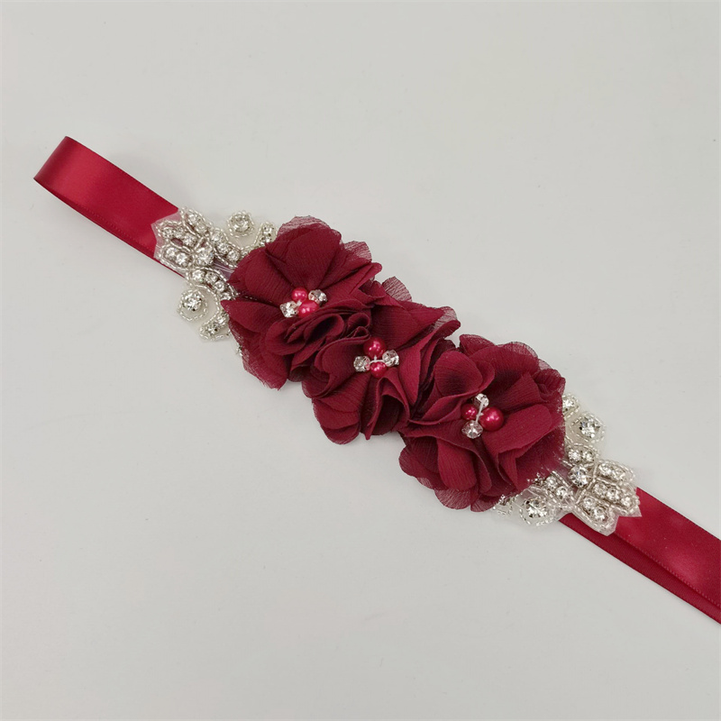 เข็มขัดดอกไม้ผ้าชีฟองประดับมุก - Bridal Sash Ribbon บทวิจารณ์และราคา