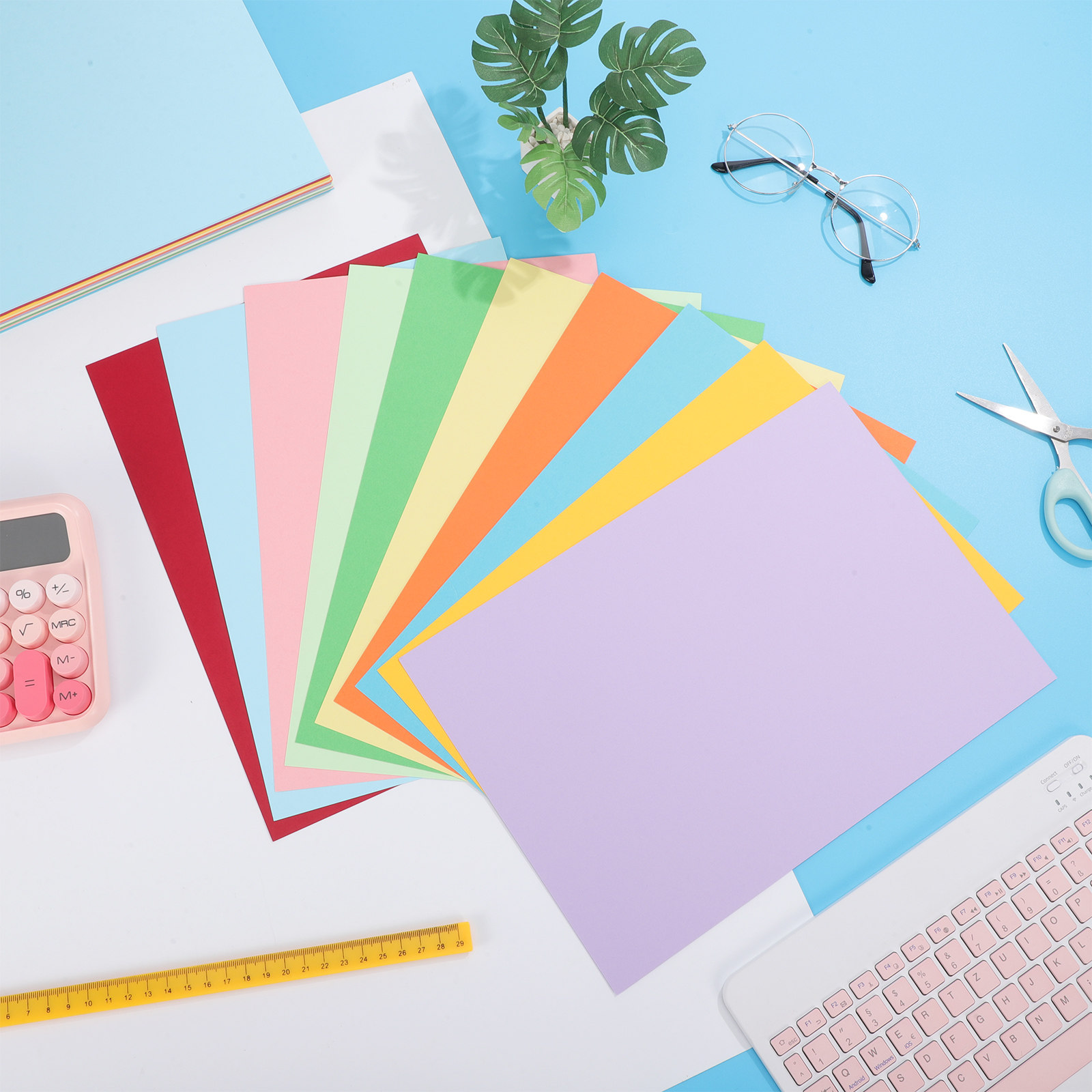 กระดาษการ์ดสีสันหลากหลาย 100 แ - Papercraft Supply Invitation บทวิจารณ์และราคา