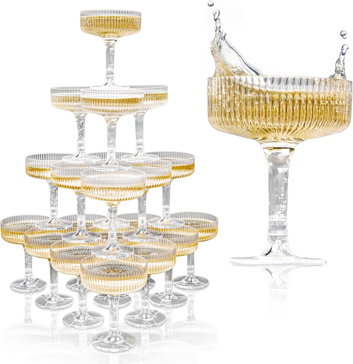 20-60PCS อะคริลิคแชมเปญ Tower  - Champagne Tower Set บทวิจารณ์และราคา