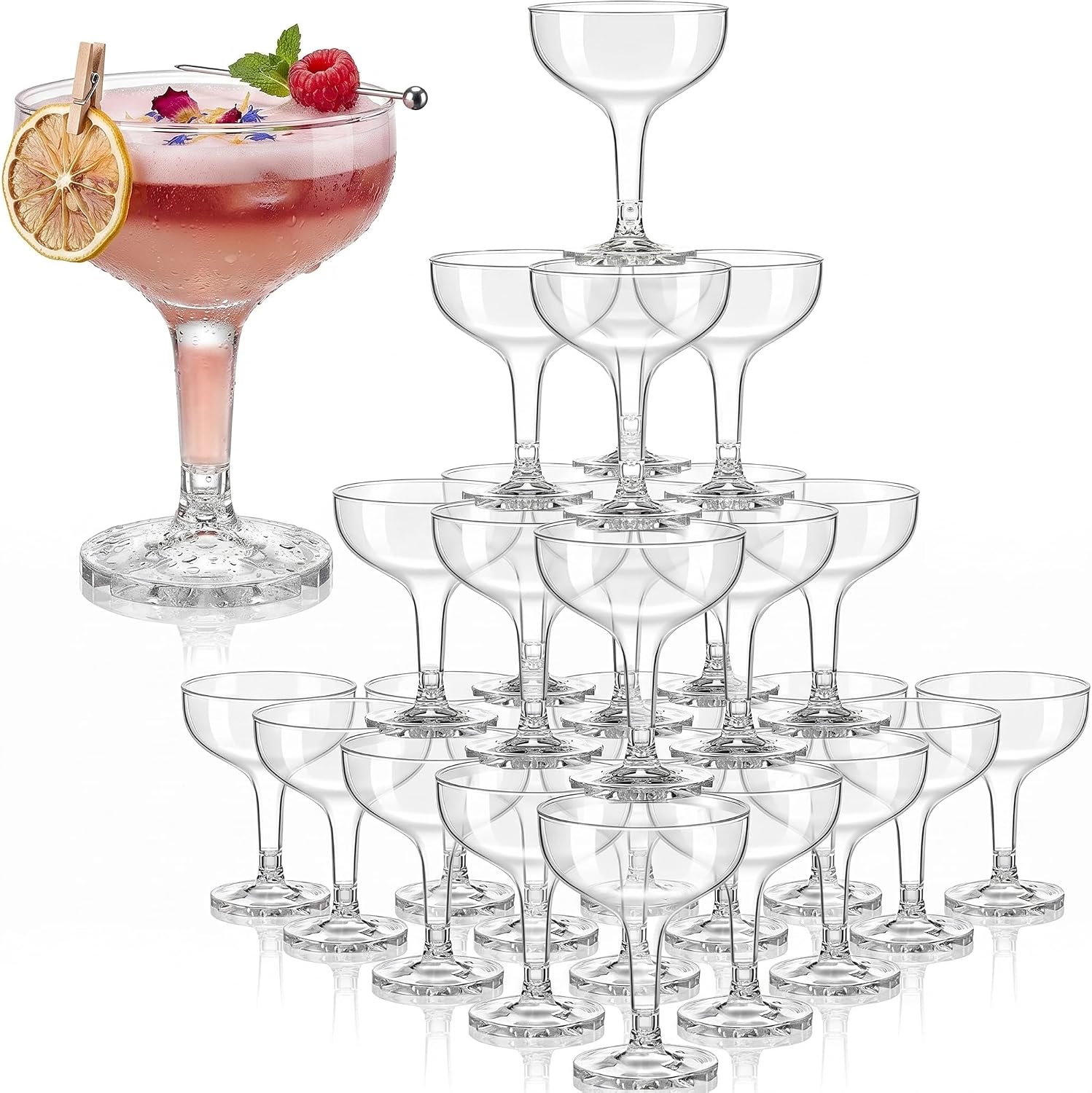 ชุดแก้วแชมเปญพลาสติก 4 ชั้น ขน - Champagne Tower Set บทวิจารณ์และราคา