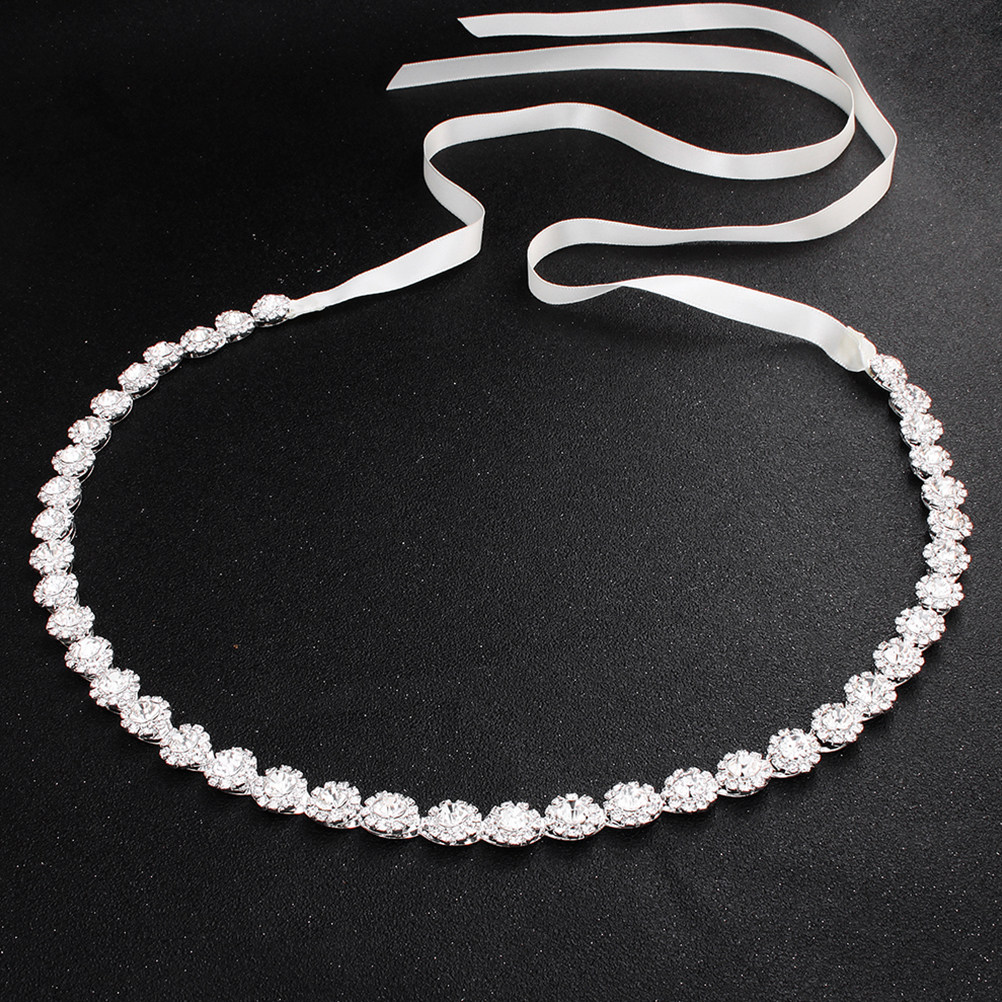 เข็มขัดเจ้าสาวริบบิ้นสีเงิน ปร - Bridal Sash Ribbon บทวิจารณ์และราคา