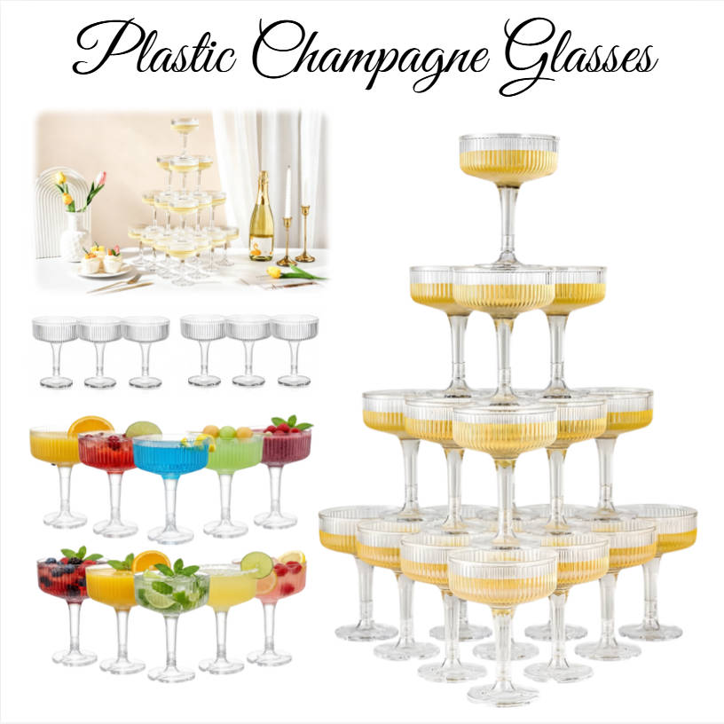 ชุดแก้วแชมเปญพลาสติก 4-6 ชั้น  - Champagne Tower Set บทวิจารณ์และราคา