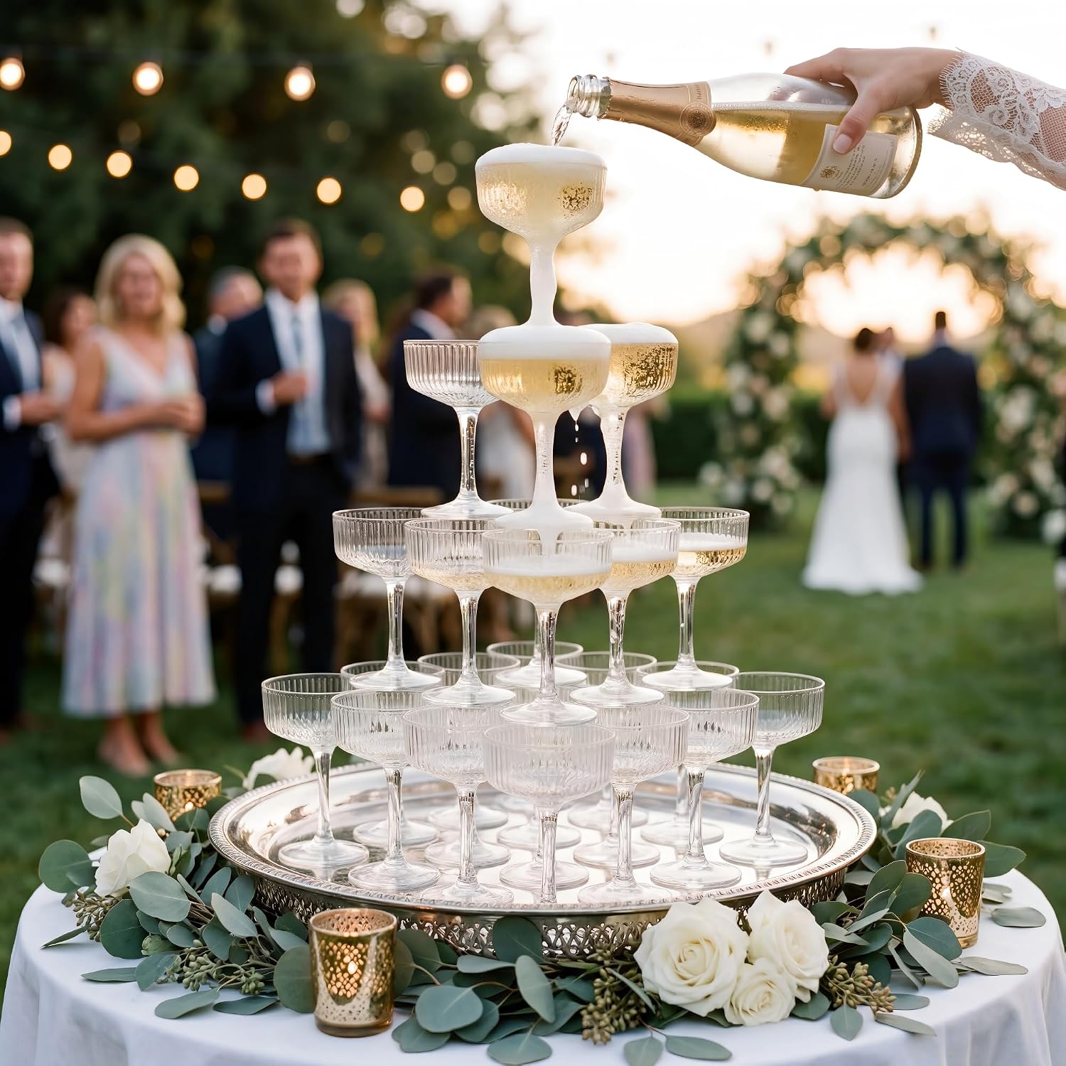 แก้วแชมเปญพลาสติก 4 ชั้น ขนาด  - Champagne Tower Set บทวิจารณ์และราคา