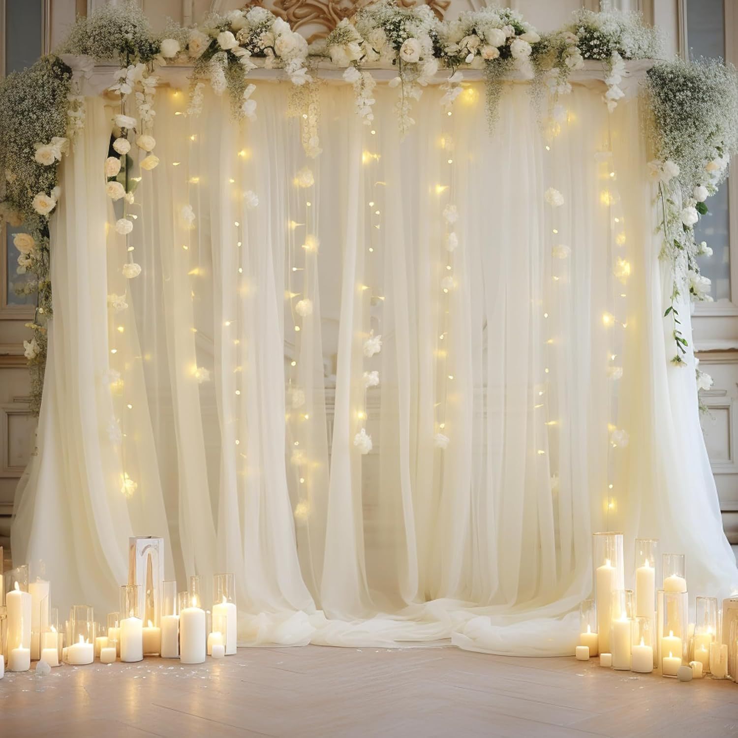 ชุดฉากหลังผ้าทูลสำหรับงานแต่งง - Wedding Balloon Arch บทวิจารณ์และราคา
