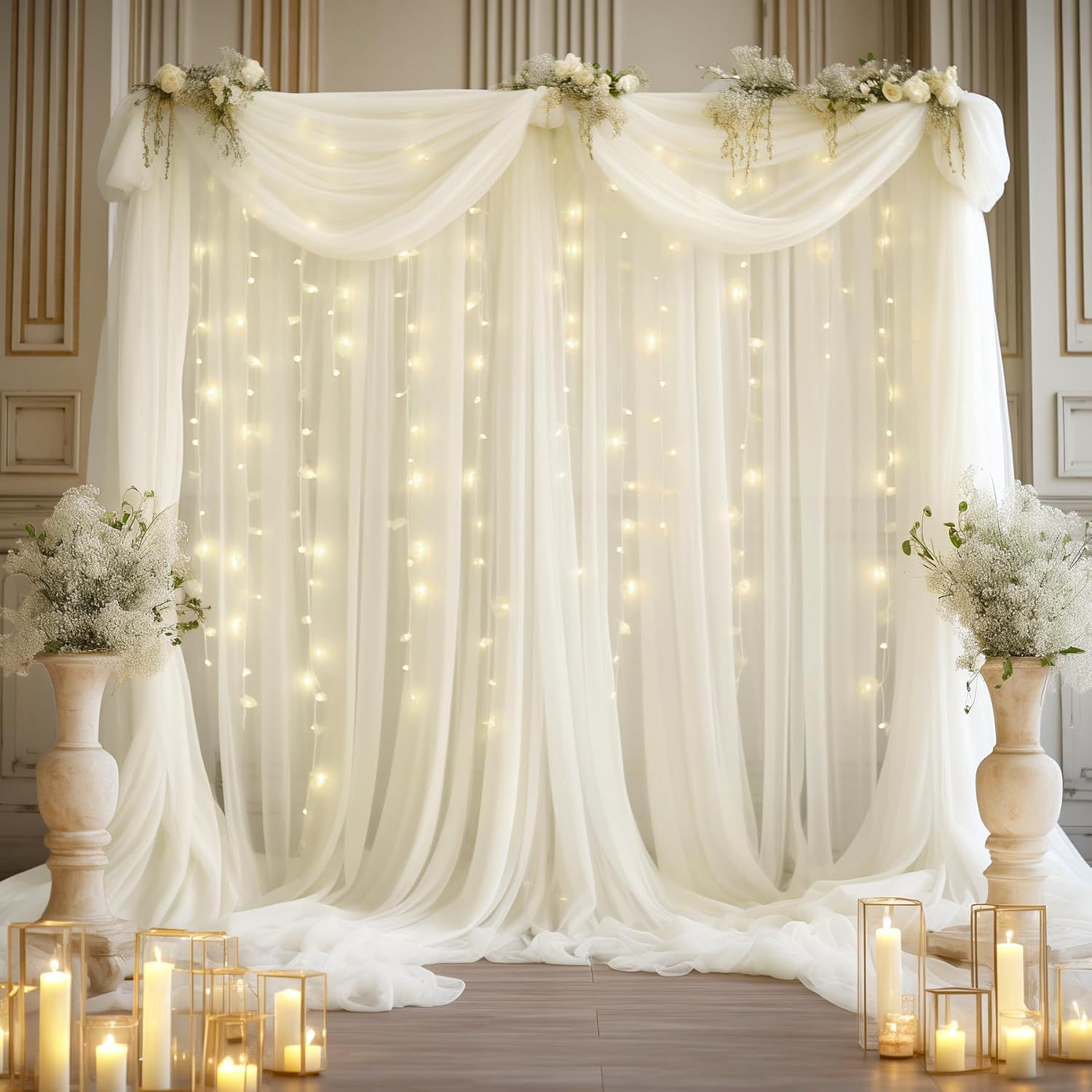 ชุดฉากหลังผ้าทูลสำหรับงานแต่งง - Wedding Balloon Arch บทวิจารณ์และราคา