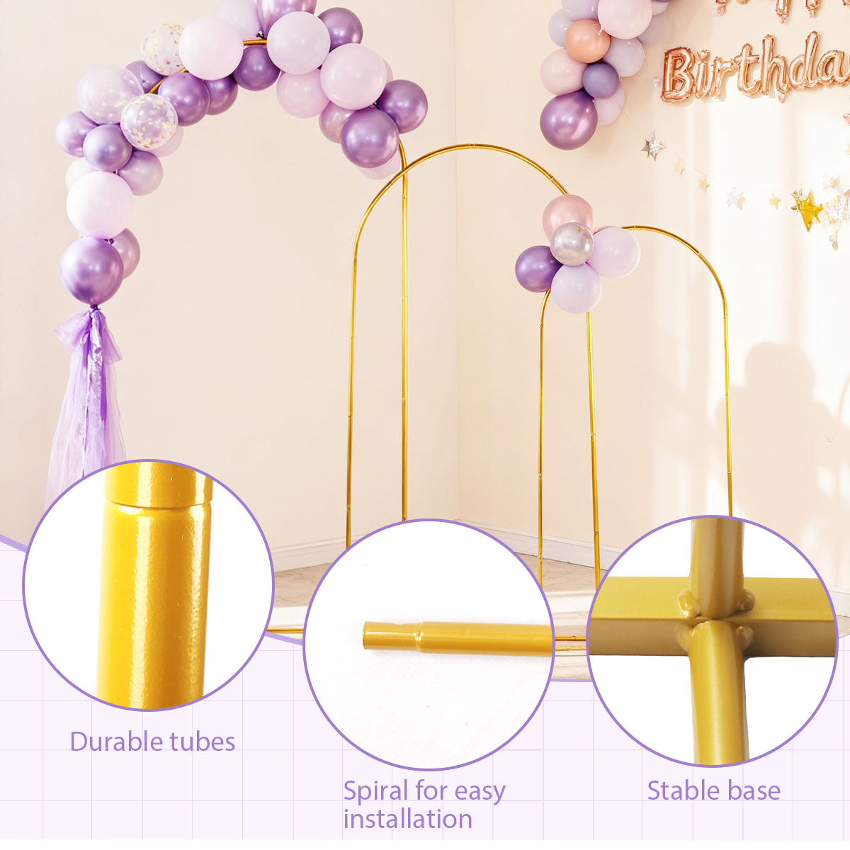 ชุดโครงเหล็กโค้งสีทอง 3 ชิ้น ป - Confetti Balloon Set บทวิจารณ์และราคา