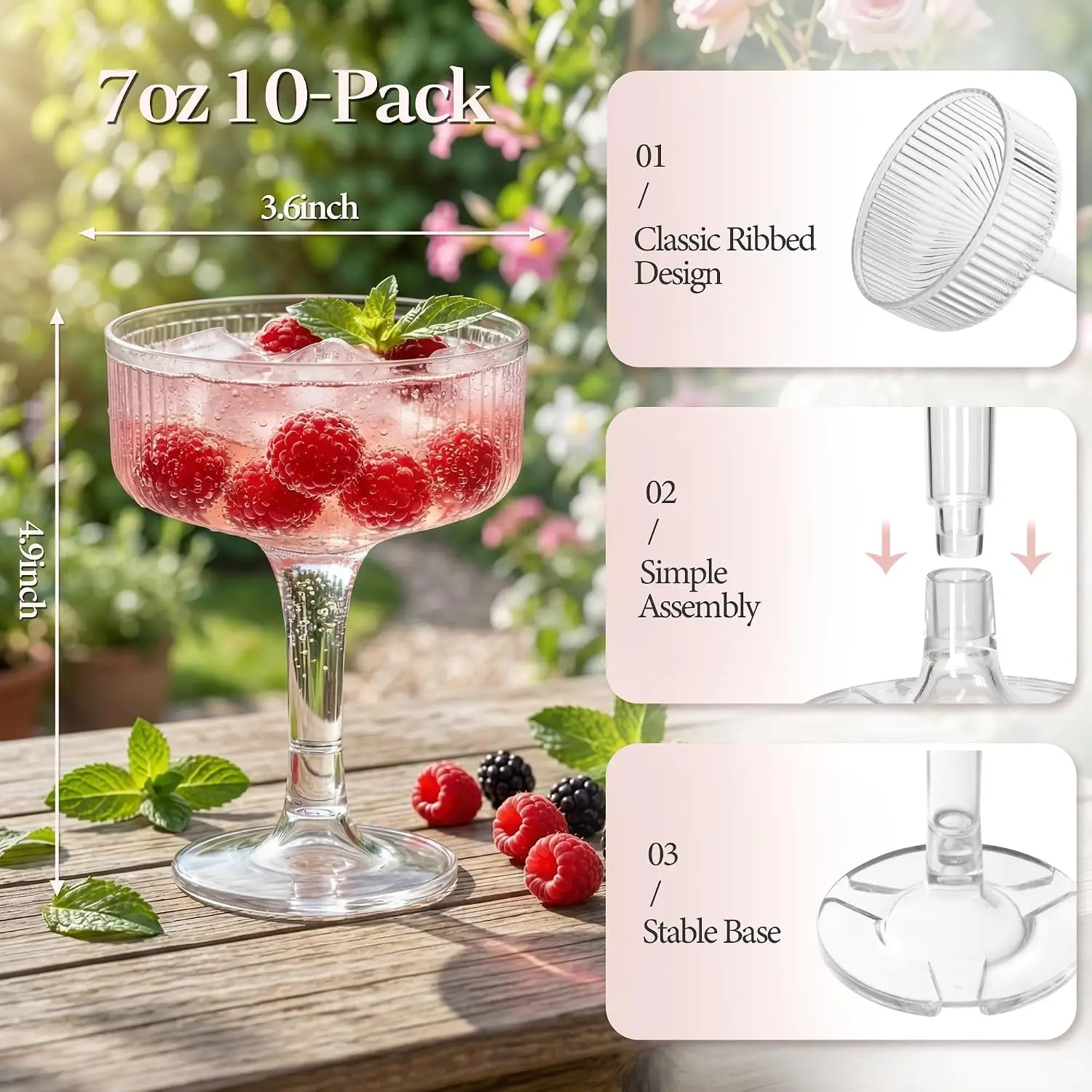 แก้วแชมเปญอะคริลิกใส 4 ชั้น ขน - Champagne Tower Set บทวิจารณ์และราคา
