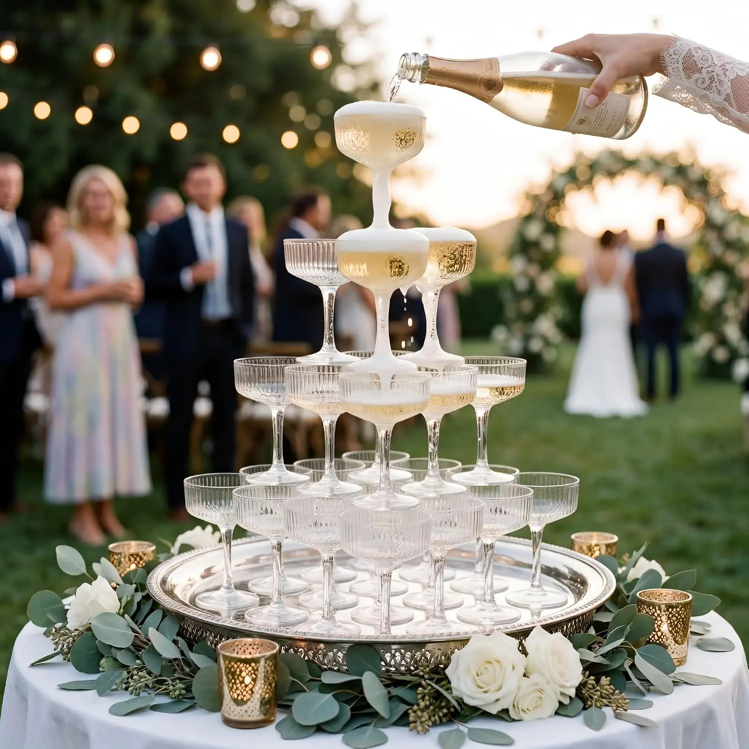 แก้วแชมเปญอะคริลิกใส 4 ชั้น ขน - Champagne Tower Set บทวิจารณ์และราคา